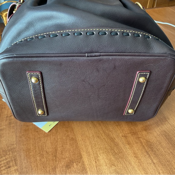 Dooney & Bourke Brown T’Moro Florentine drawstring bucket bag with whipstitch - Picture 3 of 16